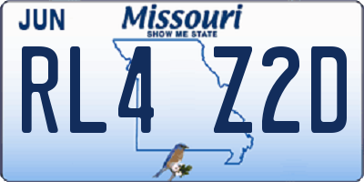 MO license plate RL4Z2D