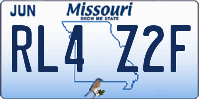 MO license plate RL4Z2F