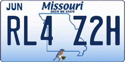 MO license plate RL4Z2H