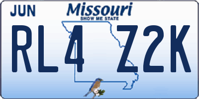 MO license plate RL4Z2K