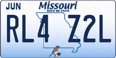 MO license plate RL4Z2L