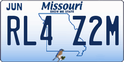 MO license plate RL4Z2M