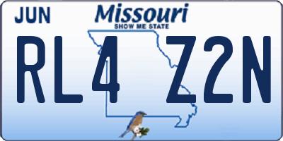 MO license plate RL4Z2N