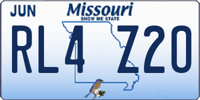MO license plate RL4Z2O