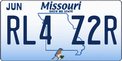 MO license plate RL4Z2R