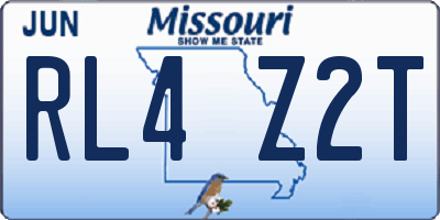 MO license plate RL4Z2T