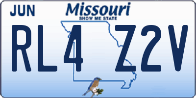 MO license plate RL4Z2V
