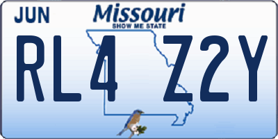 MO license plate RL4Z2Y