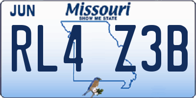 MO license plate RL4Z3B
