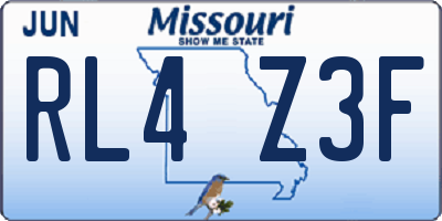 MO license plate RL4Z3F