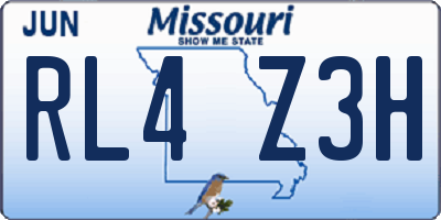 MO license plate RL4Z3H