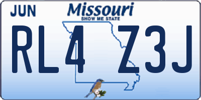 MO license plate RL4Z3J