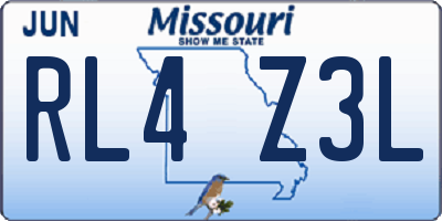 MO license plate RL4Z3L