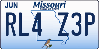 MO license plate RL4Z3P
