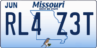 MO license plate RL4Z3T