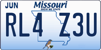 MO license plate RL4Z3U