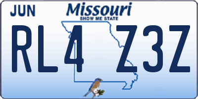 MO license plate RL4Z3Z