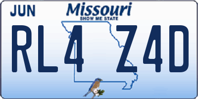 MO license plate RL4Z4D