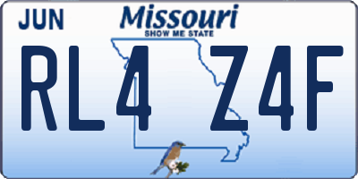 MO license plate RL4Z4F