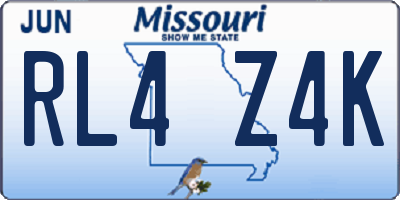 MO license plate RL4Z4K