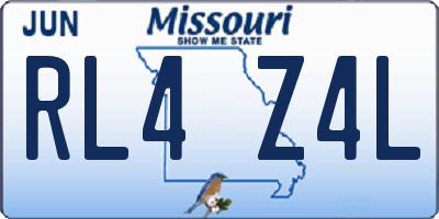 MO license plate RL4Z4L