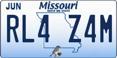 MO license plate RL4Z4M
