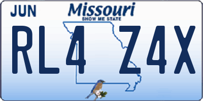 MO license plate RL4Z4X