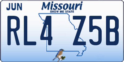 MO license plate RL4Z5B