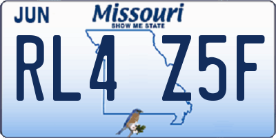 MO license plate RL4Z5F