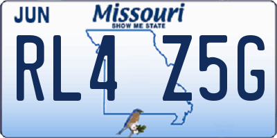 MO license plate RL4Z5G