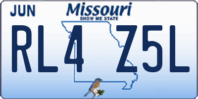 MO license plate RL4Z5L