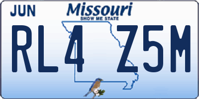 MO license plate RL4Z5M