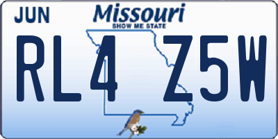 MO license plate RL4Z5W