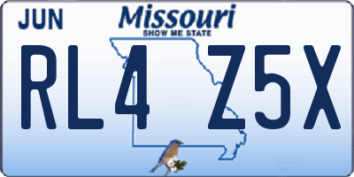MO license plate RL4Z5X