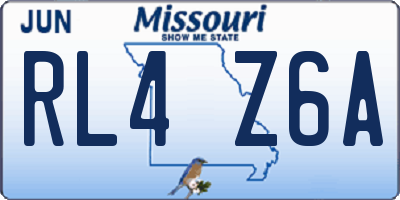 MO license plate RL4Z6A