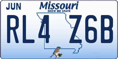 MO license plate RL4Z6B