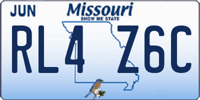 MO license plate RL4Z6C