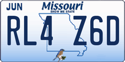 MO license plate RL4Z6D