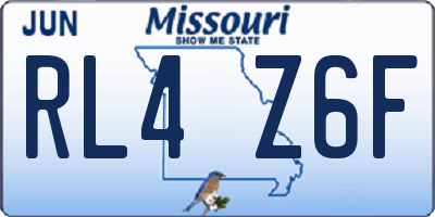 MO license plate RL4Z6F