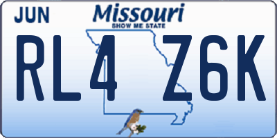 MO license plate RL4Z6K