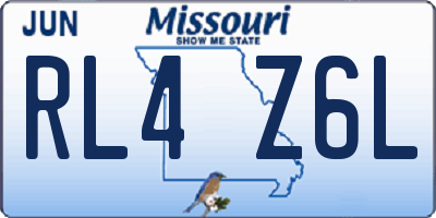 MO license plate RL4Z6L