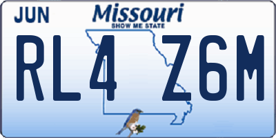 MO license plate RL4Z6M