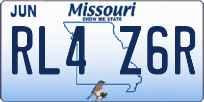 MO license plate RL4Z6R
