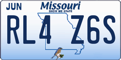 MO license plate RL4Z6S