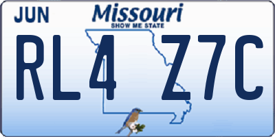 MO license plate RL4Z7C