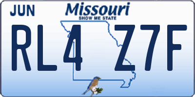 MO license plate RL4Z7F