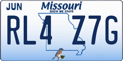MO license plate RL4Z7G