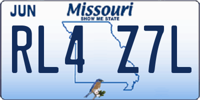 MO license plate RL4Z7L