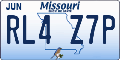 MO license plate RL4Z7P