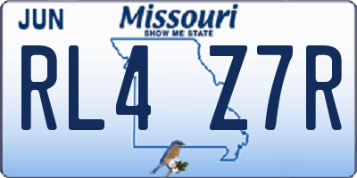 MO license plate RL4Z7R